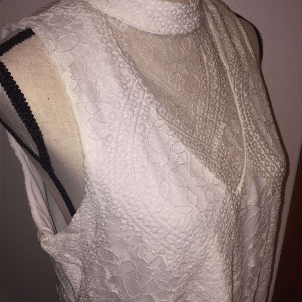 White lace above the knee dress